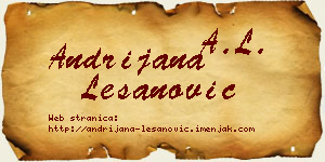 Andrijana Lešanović vizit kartica